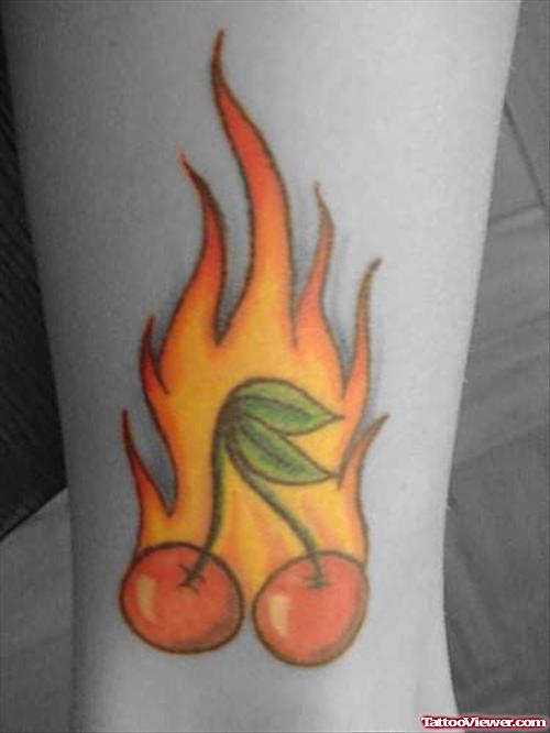 Burning Cherry Tattoo