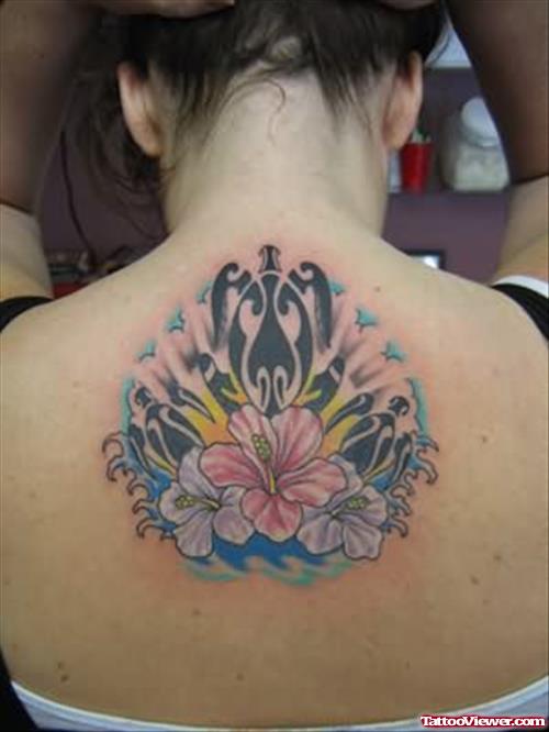 Flower Back Tattoo For Women