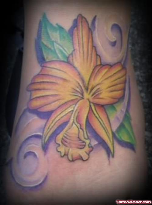 Fancy Foot Flower Tattoo