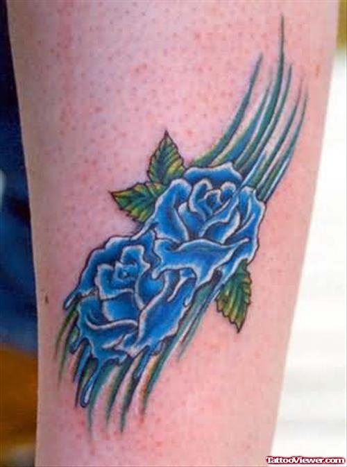 Blue Rose Flower Tattoo