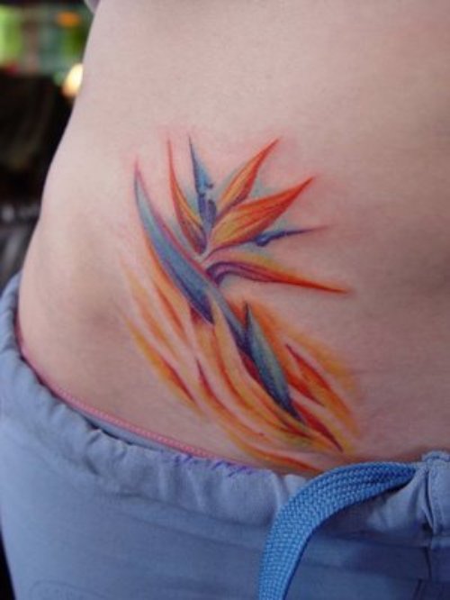 Amazing Flower Tattoo On Hip