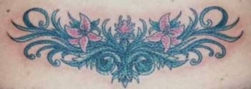 Green Stems Flower Tattoo