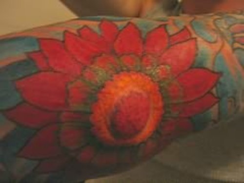 Sweet Colourful Flower Tattoo