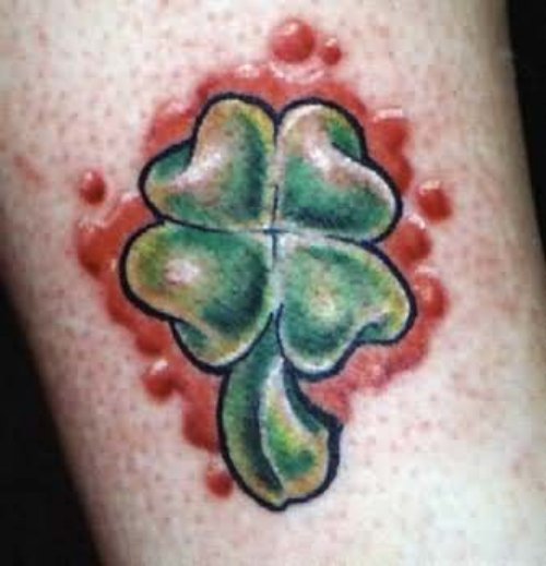 Green Hearts Flower Tattoo