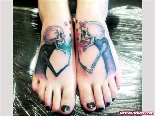 Skull Girls Foot Tattoos