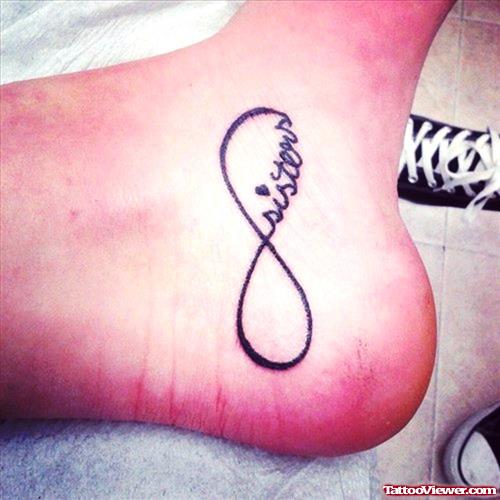 Sister Infinity Symbol Foot Tattoo