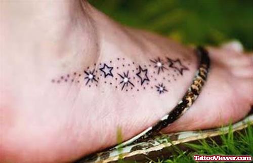 Awesome Stars Foot Tattoo
