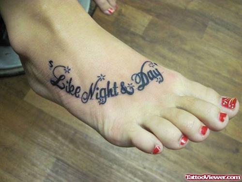 Like Night & Day Foot Tattoo