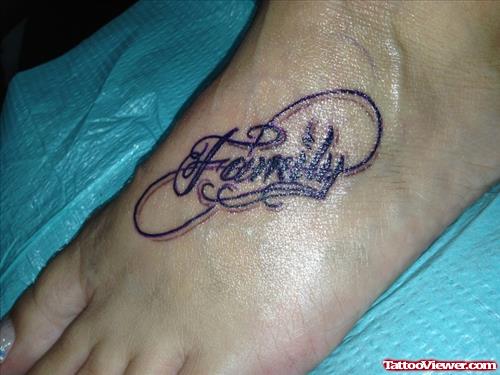 Family Tattoo On Left Foot