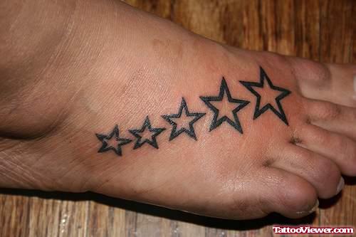 Black Stars Foot Tattoo