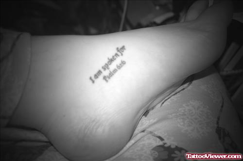 I Am Spoken For Psalm Foot Tattoo