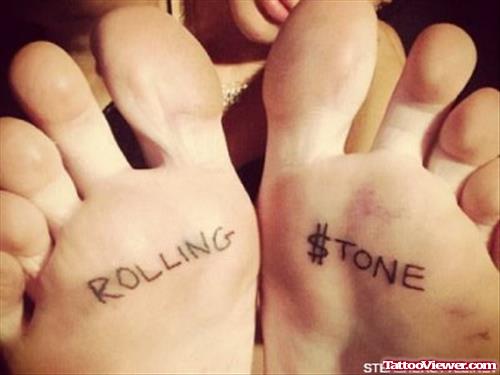 Rolling Stone Tattoo Under Foot