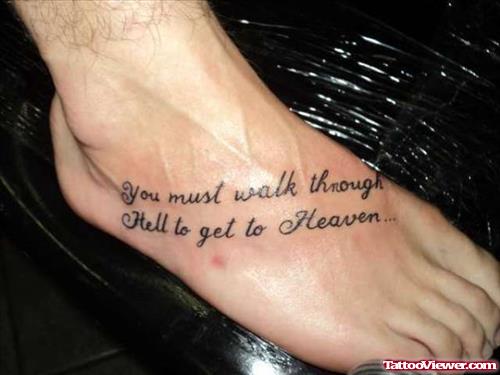 Right Foot Quote Tattoo