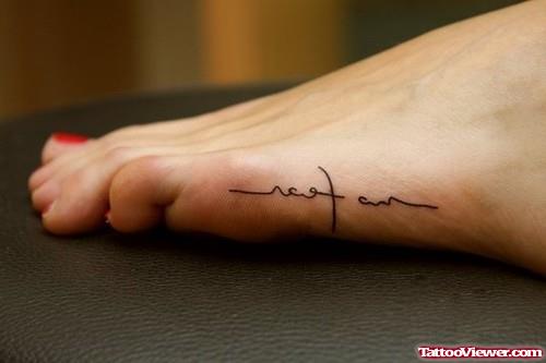 No Fear Foot Tattoo For Girls