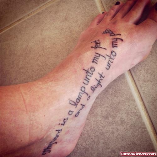 Bible Quote Foot Tattoo