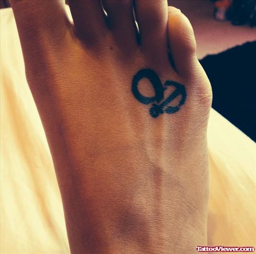 Anchor And Infinity Symbol Foot Tattoo