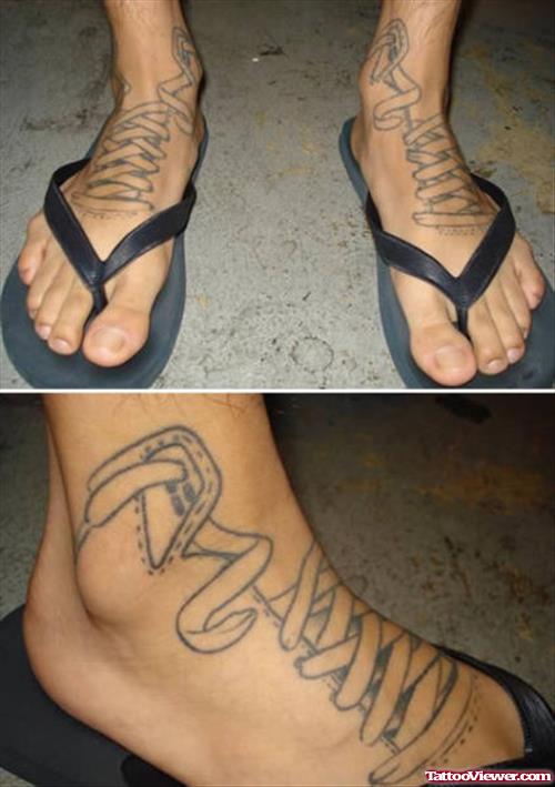 Corset Shoes Laces Foot Tattoo
