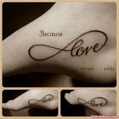 Love Infinity Symbol Foot Tattoo