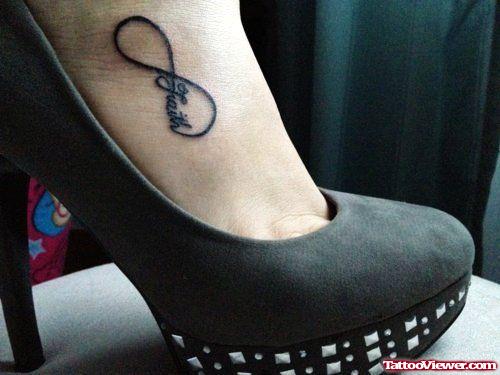 Faith Infinity Symbol Foot Tattoo