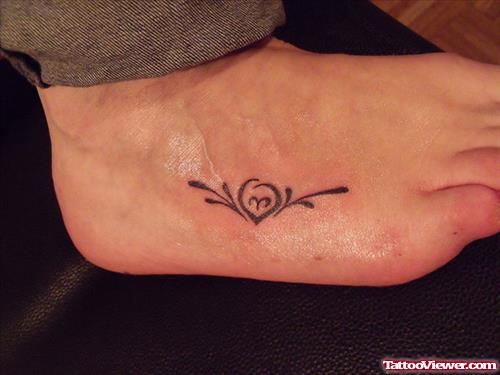 Tribal Heart Foot Tattoo