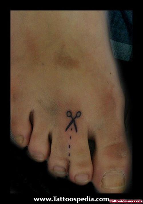Cut Scissor Foot Tattoo