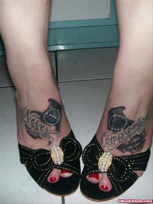 Never Compromise Feet Tattoo