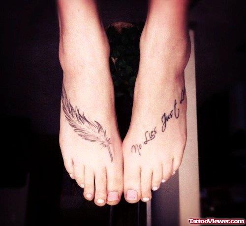 Quote And Feet Tattoo