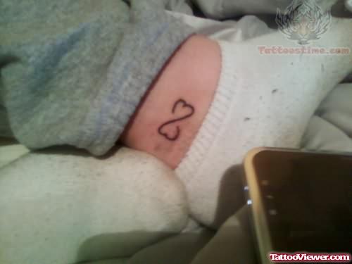 Hearts And Infinity Symbol Foot Tattoo
