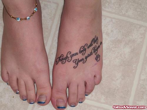 Girl Left Foot Quote Tattoo