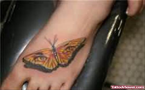 Awesome Butterfly Tattoo On Foot