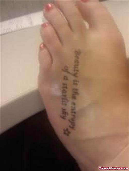 Beauty Tattoo On Foot
