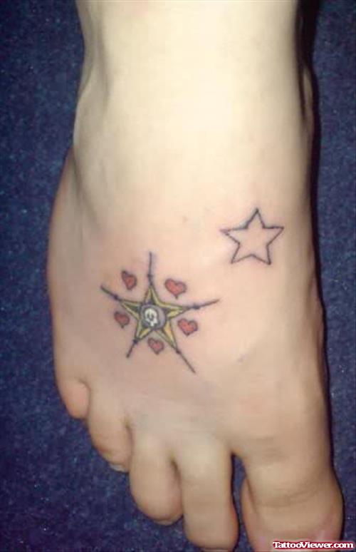 Simple Stars Foot Tattoos