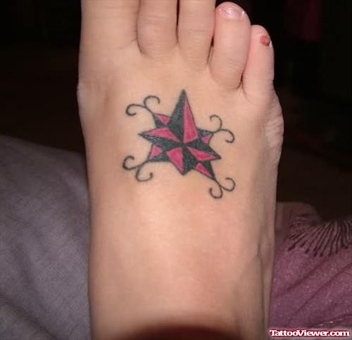 Fine Star Foot Tattoo
