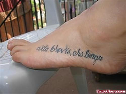 Latin Tattoo On Foot
