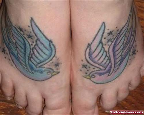 Sparrow Tattoos On Foot