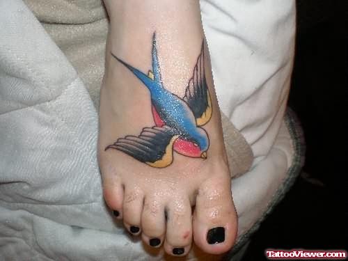 Sparrow Tattoo On Foot