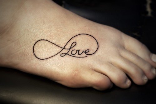 Love Infinity Foot Tattoo