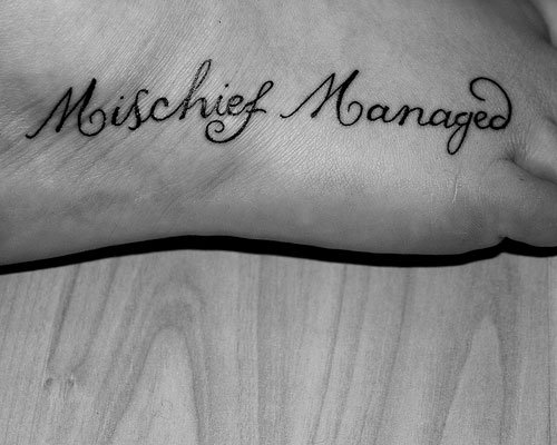 Mischief Managed Foot Tattoo