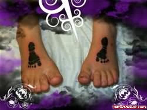 Small Footprints Tattoo On Feet