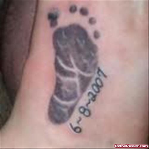 Small Baby Foot Print Tattoo
