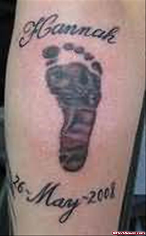 Foot Prints Tattoo For Leg