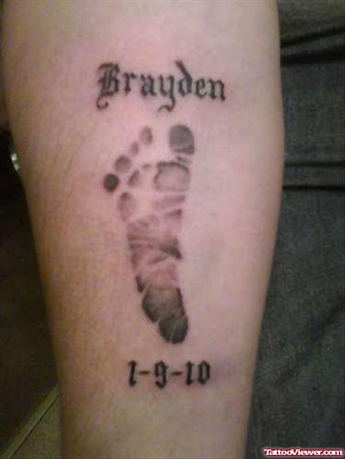 Brayden Footprint Tattoo