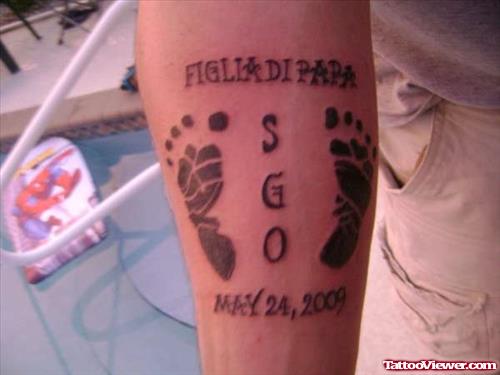 Baby Footprint Tattoos On Arm