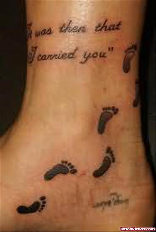 Tiny Footprints Tattoos On Ankle
