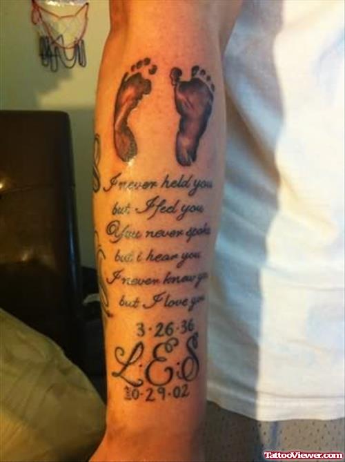 Foot Prints Tattoo On Arm