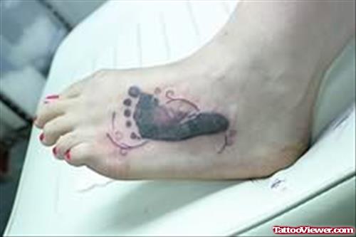 Baby Footprint Tattoo On Foot