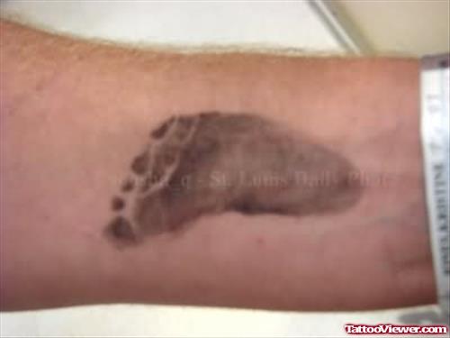 Baby Footprint Tattoo On Arm