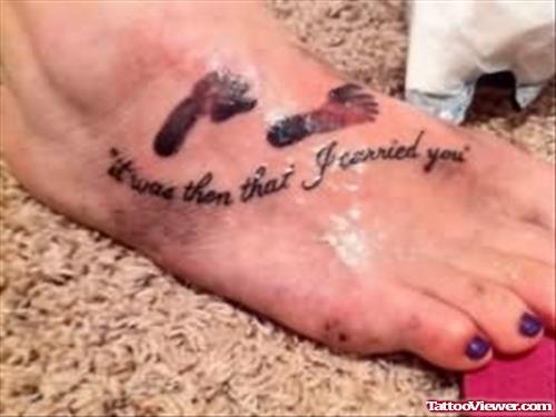 Babt Footprints Tattoos on Foot