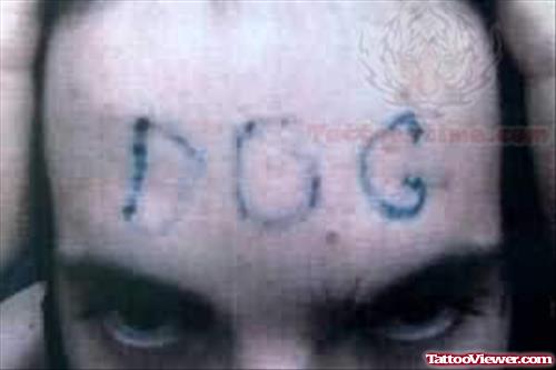 Dog Words - Forehead Tattoo