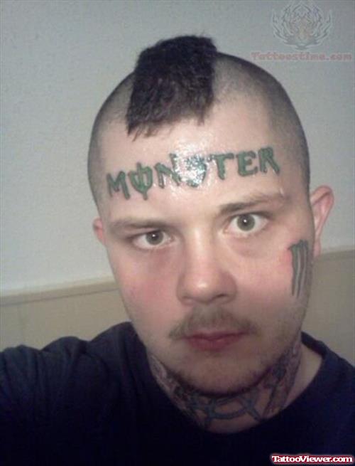 Monster Forehead Tattoo